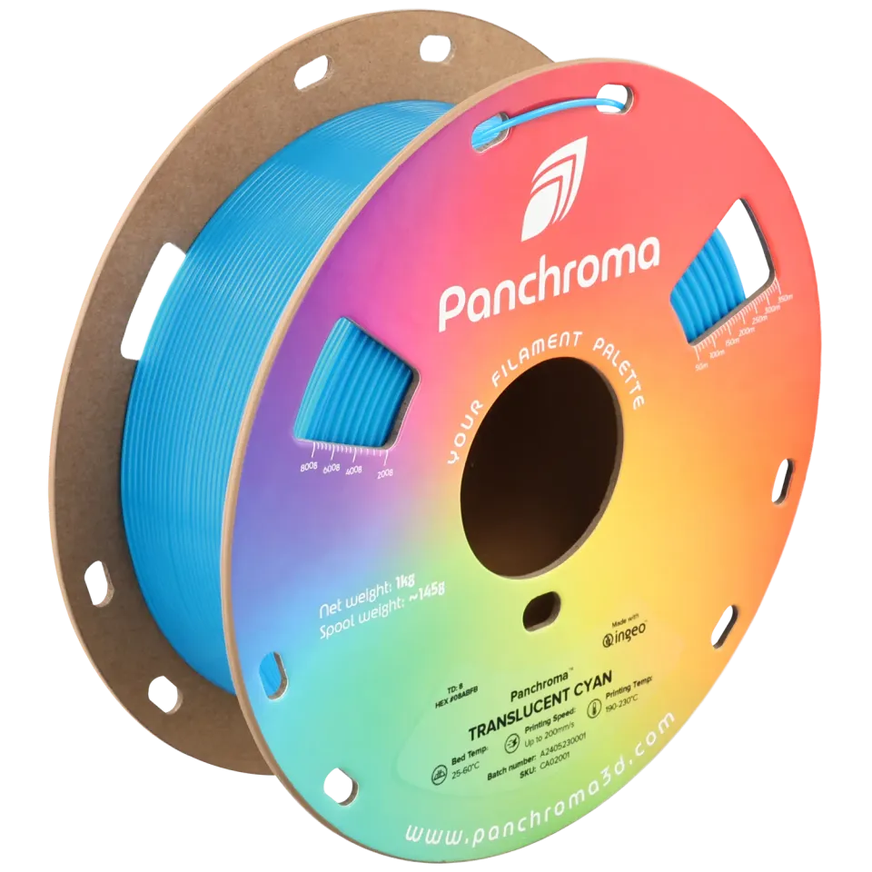 Panchroma Translucent PLA filamento 1,75mm 1kg traslucido