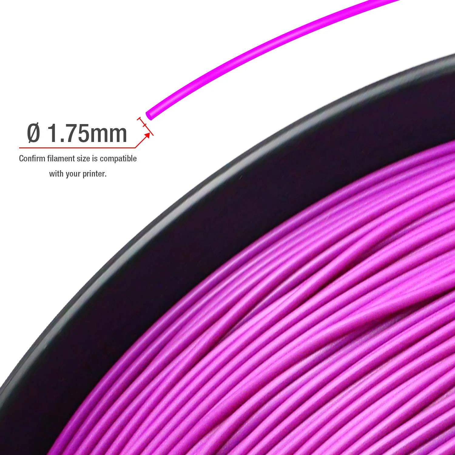 TIANSE Filamento PLA 1,75 mm porpora 1 kg bassa deformazione