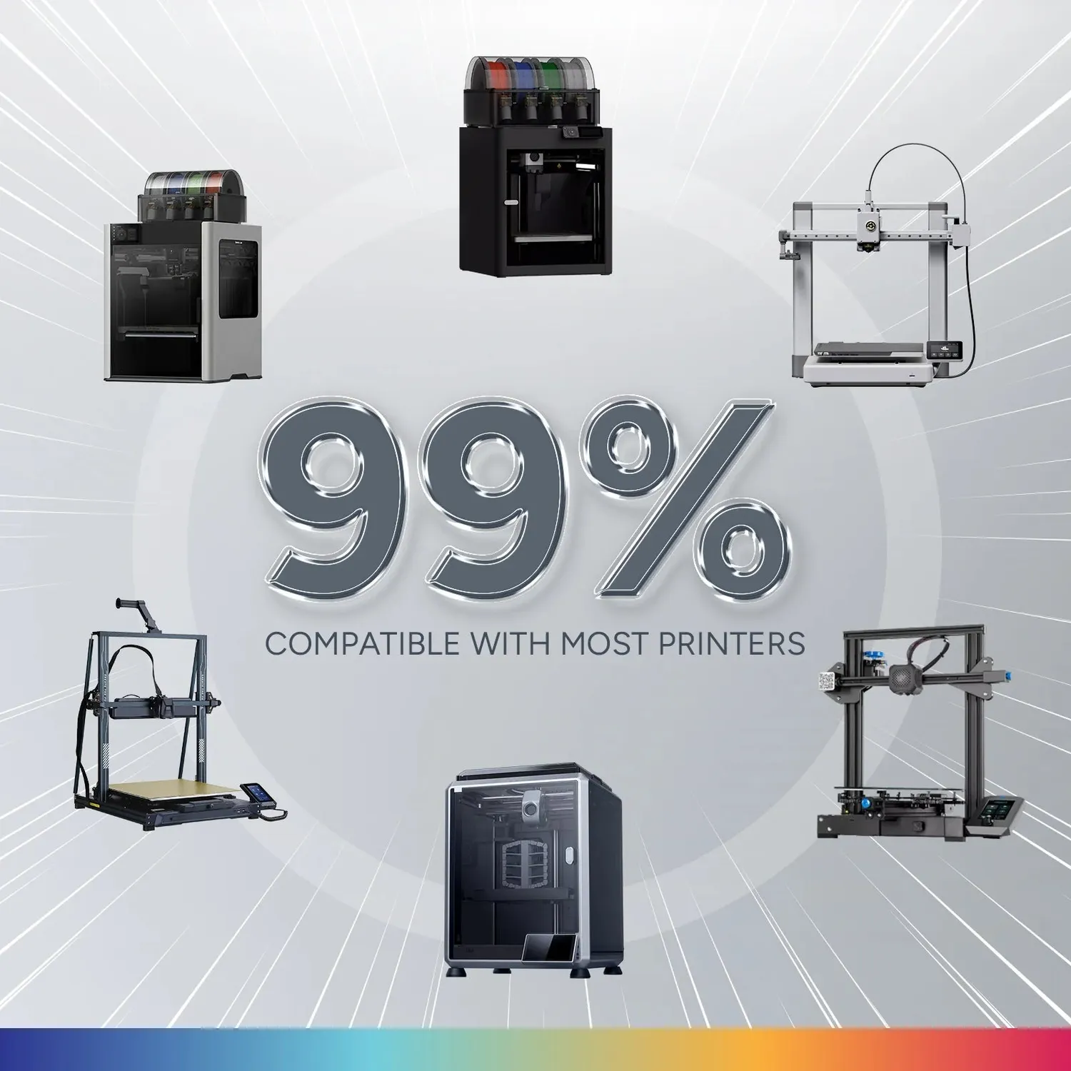 Overture High Speed PETG filamento 1.75mm nero bianco 2 pack
