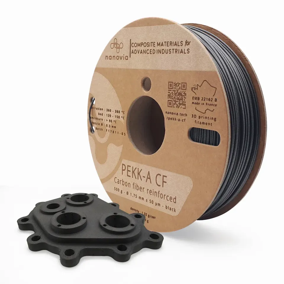 Nanovia PEKK-A CF filamento 1,75 mm nero