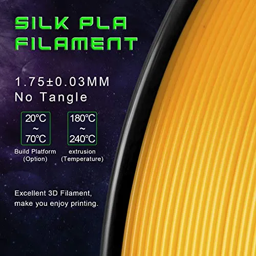 TIANSE Silk filamento PLA 1,75mm arancia oro 1kg cangiante