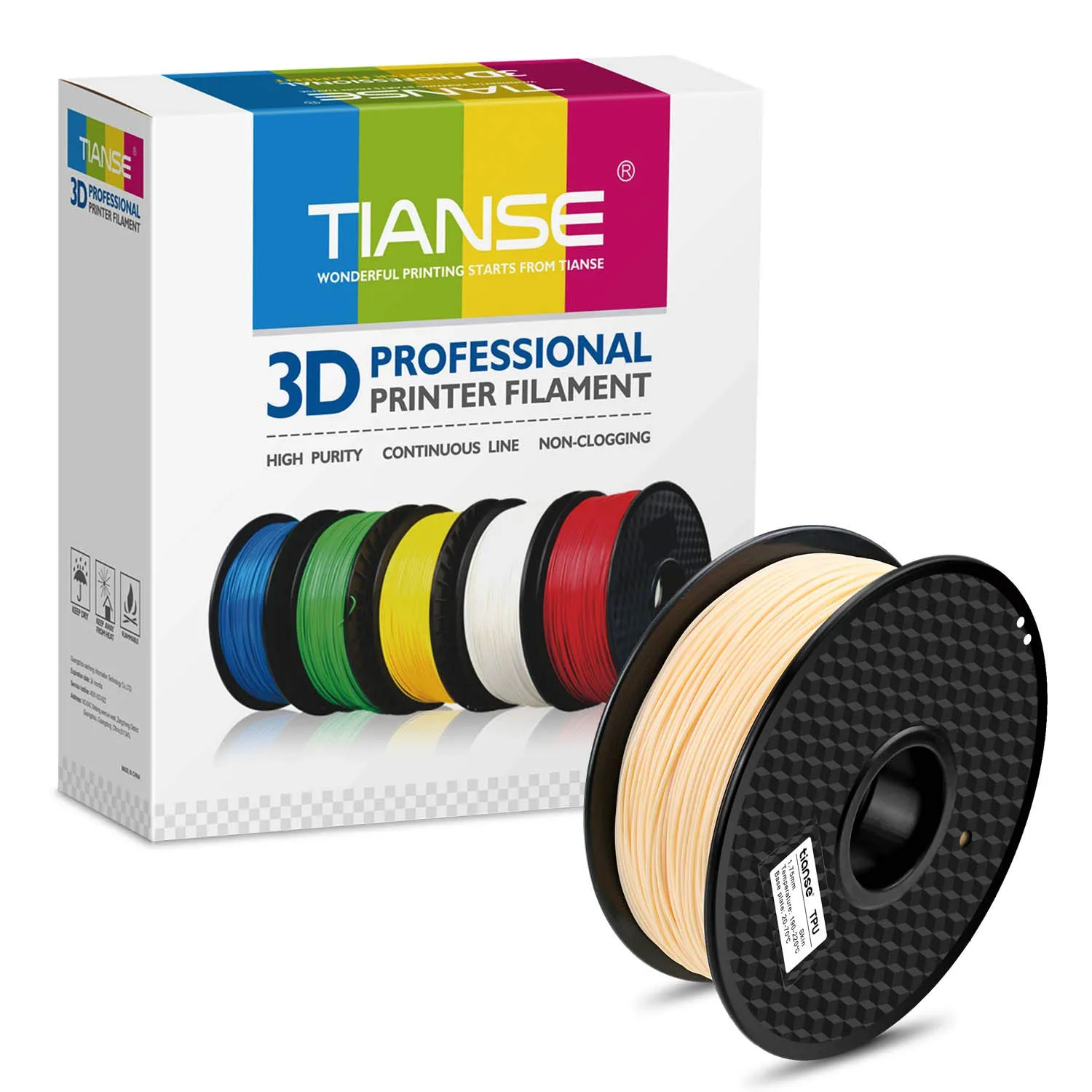 TIANSE TPU Filamento 3D 1,75mm Pelle 1kg Flessibile