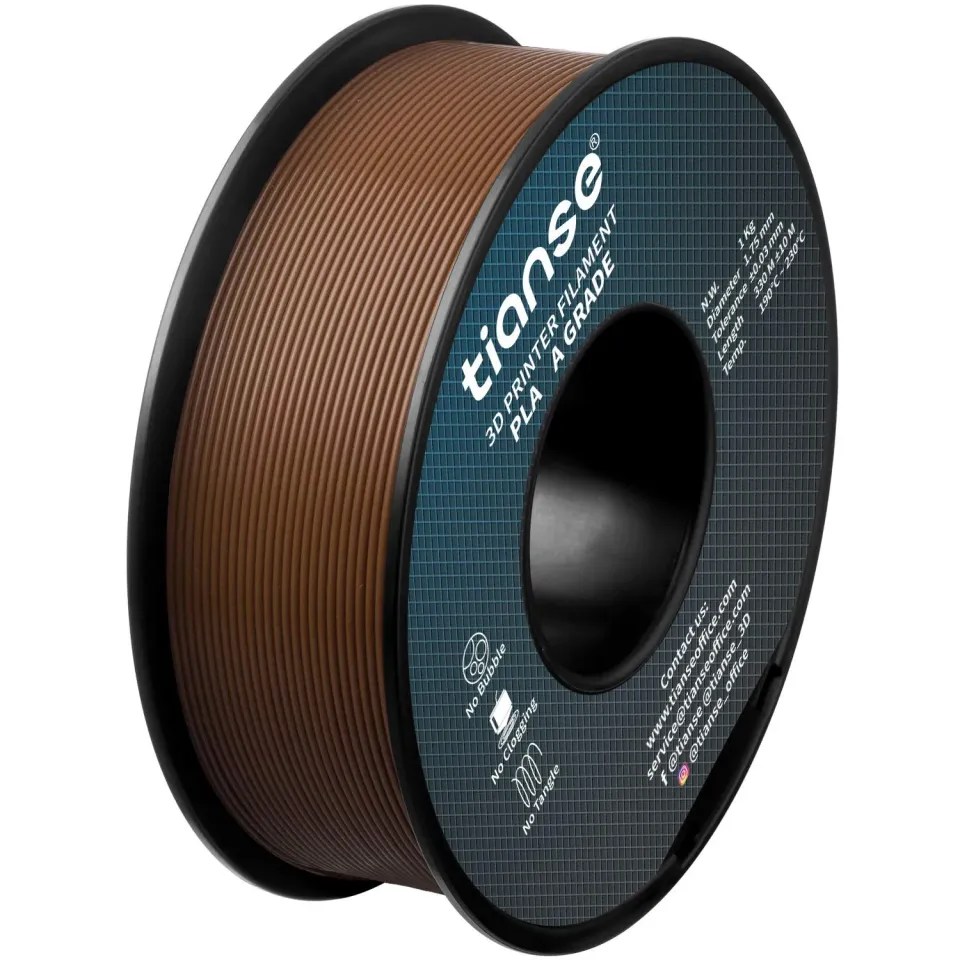 TIANSE filamento PLA 1,75 mm caffè 1 kg marrone