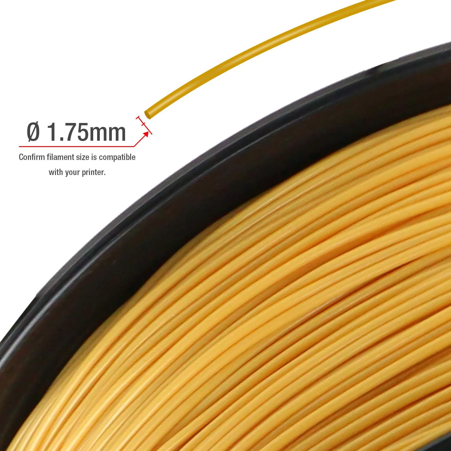 TIANSE Filamento PLA 1,75 mm oro 1 kg alta precisione