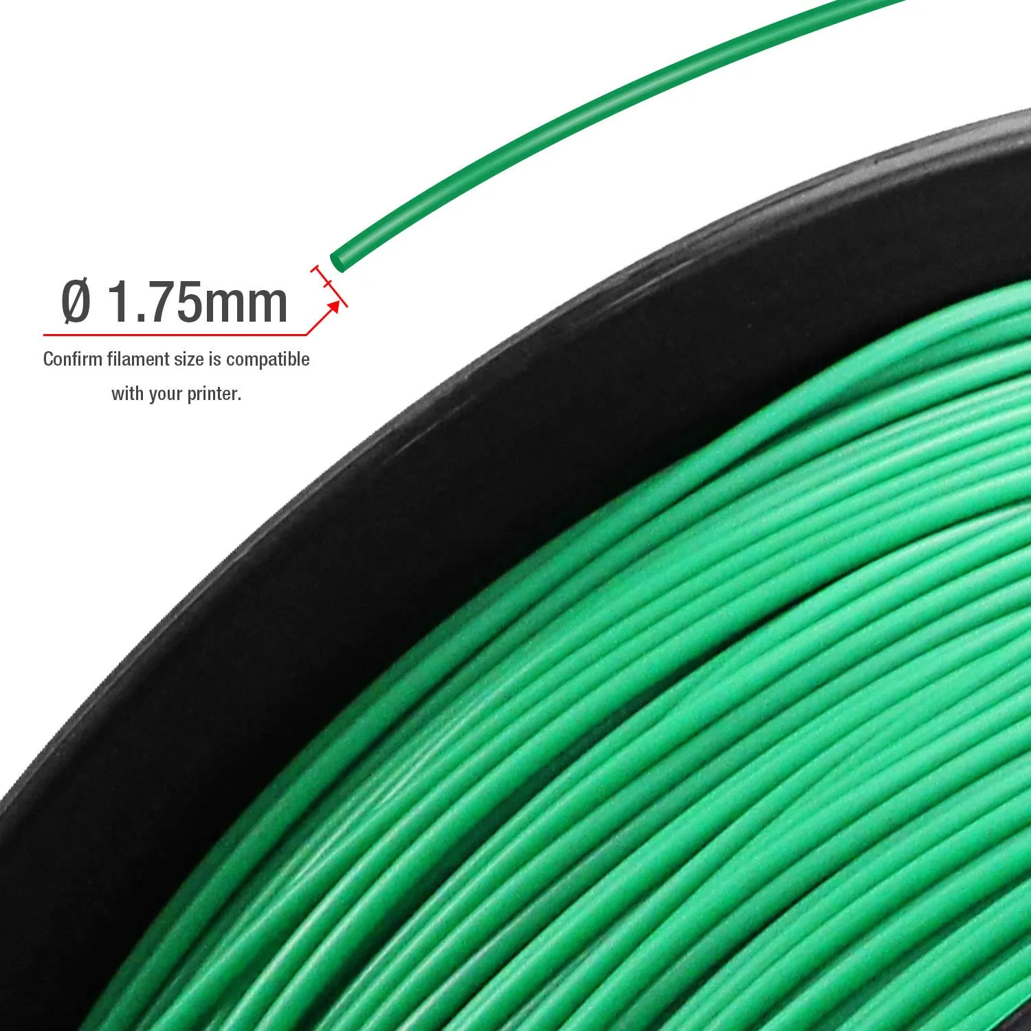 TIANSE Filamento TPU 1.75mm Verde Bobina 1kg Flessibile