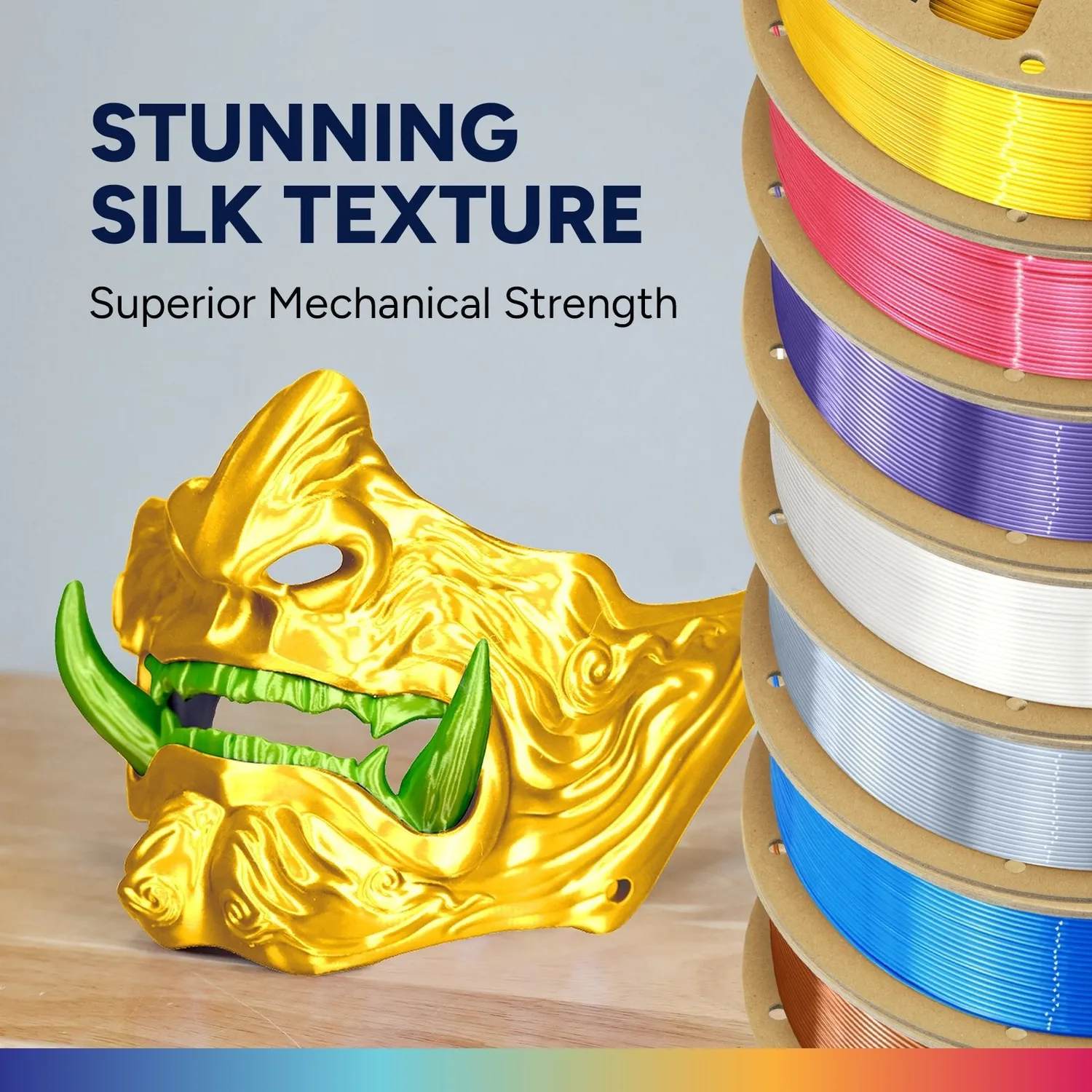 Overture Silk PLA filamento 1,75mm silk gold 1kg lucido