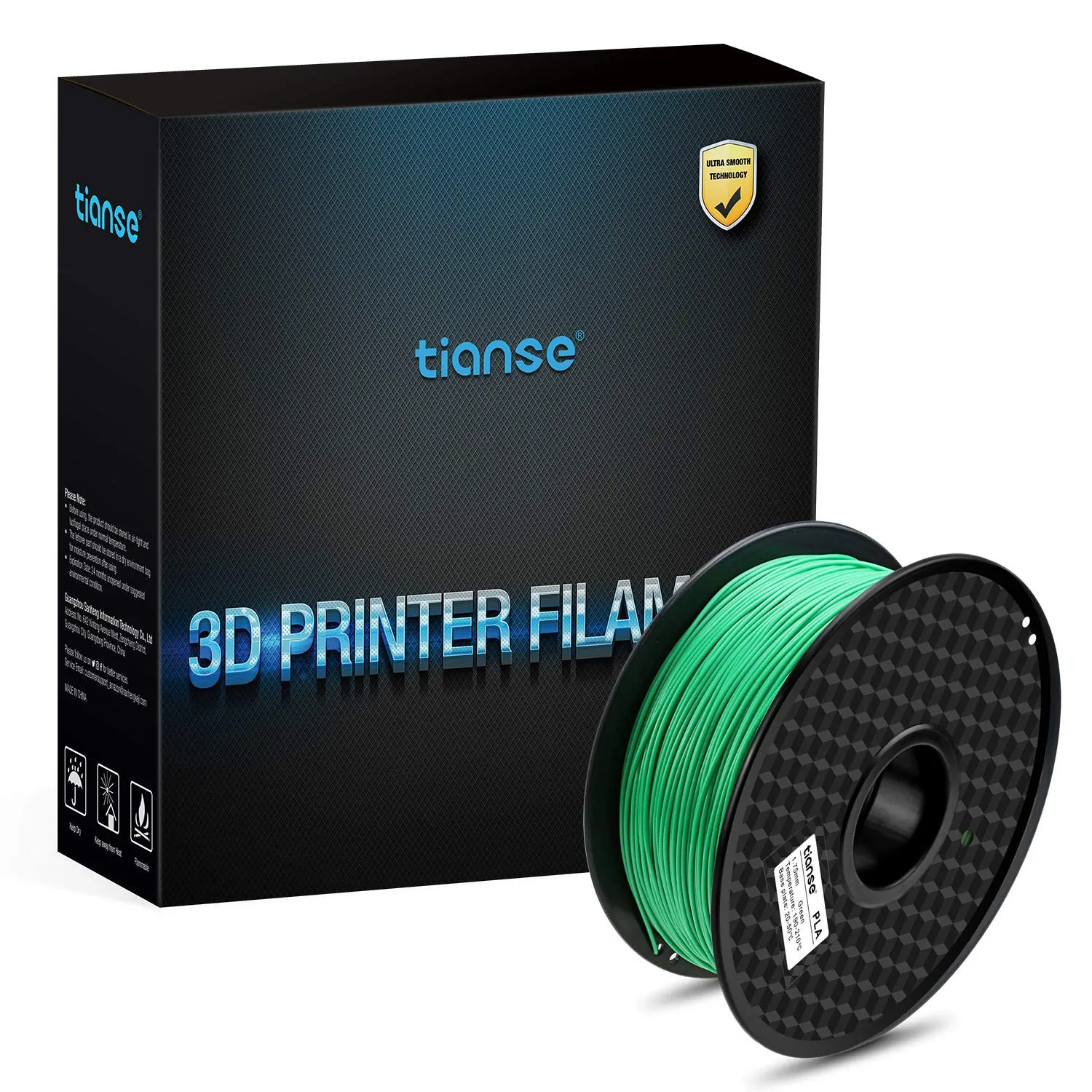TIANSE PLA filamento 1,75mm verde 1kg opaco preciso