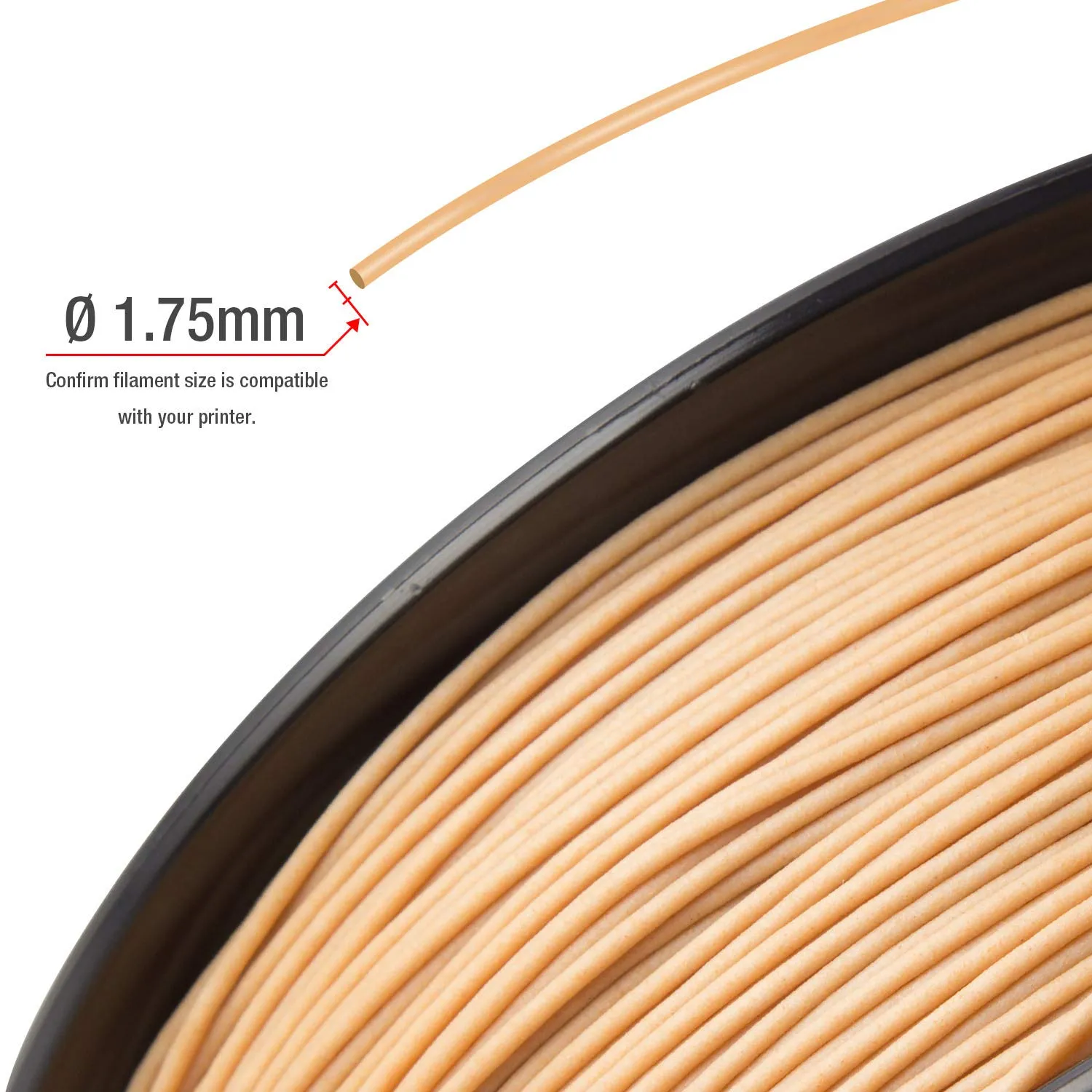 TIANSE Wood filamento PLA 1,75 mm legna 1 kg effetto legno