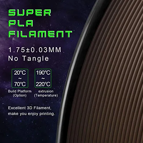 TIANSE filamento PLA 1,75 mm caffè 1 kg marrone