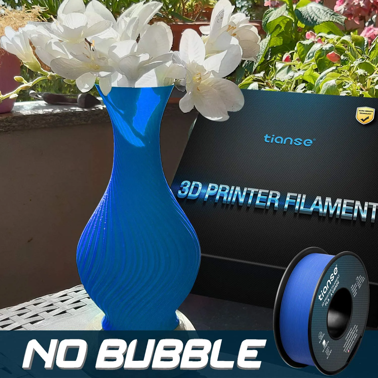 TIANSE Filamento PLA 1,75 mm blu 1 kg precisione +/-0,03 mm