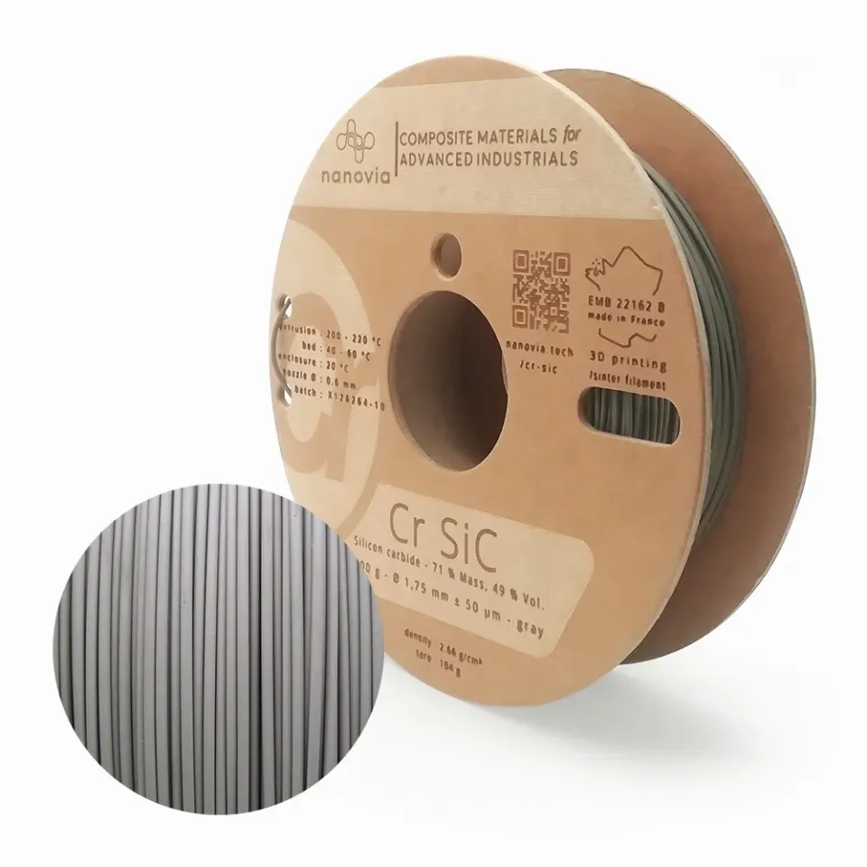 Nanovia SiC filamento 1,75 mm grigio ceramica sinterizzabile