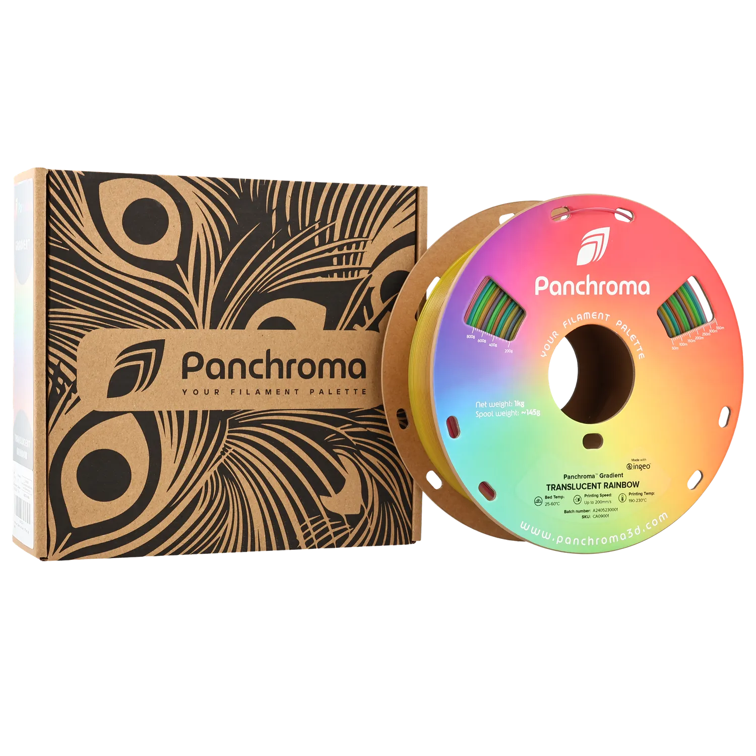 Panchroma Gradient Translucent PLA filamento 1kg Rainbow