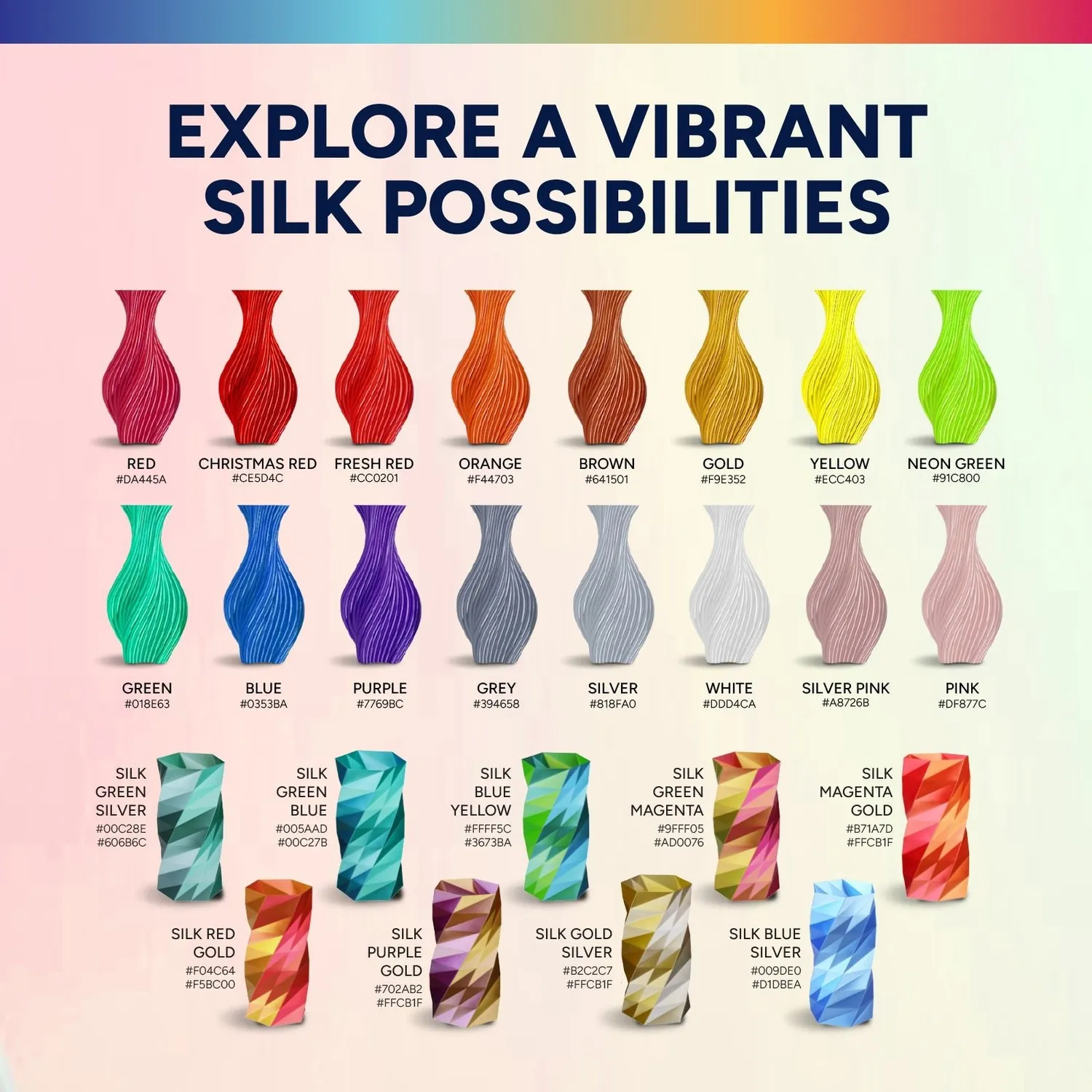 Overture Silk Filamento PLA 1,75mm 1kg Silk Rosso-Oro sfumato