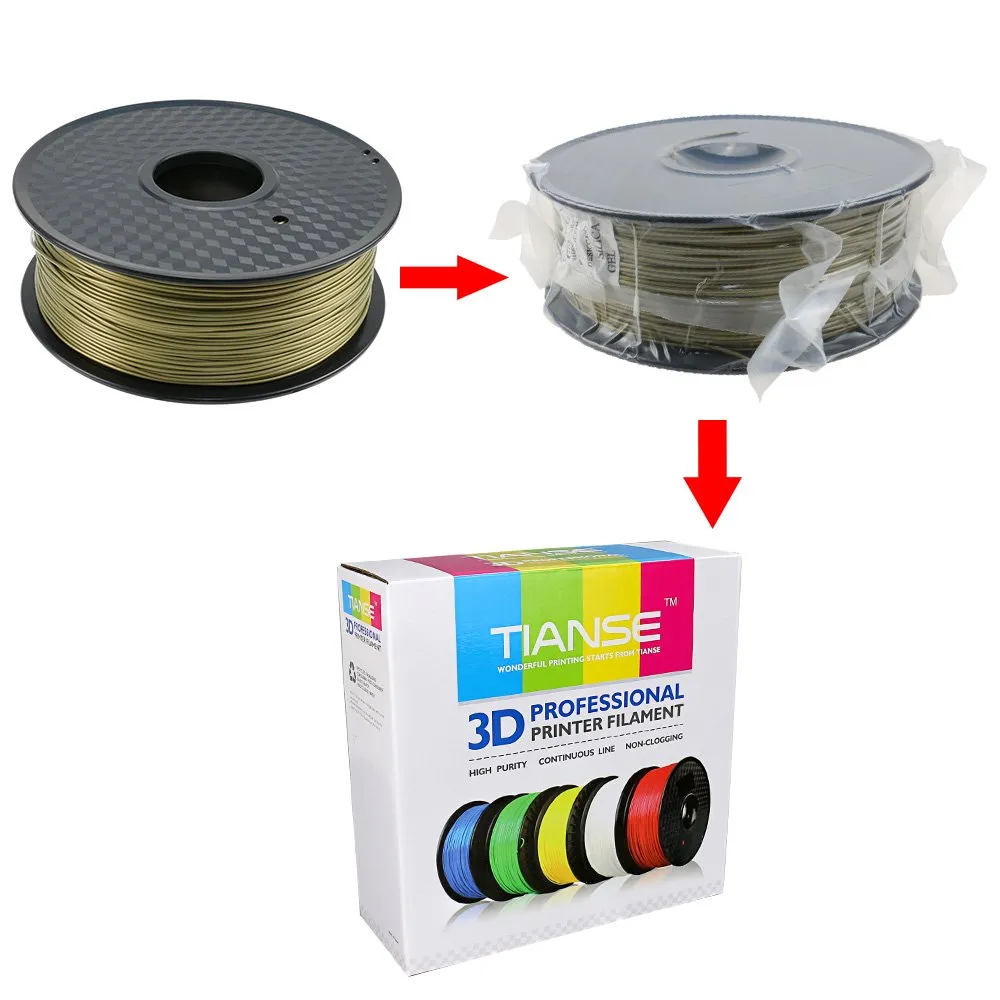 TIANSE Filamento PLA 1.75mm Bronzo Bobina 1kg ±0,03mm