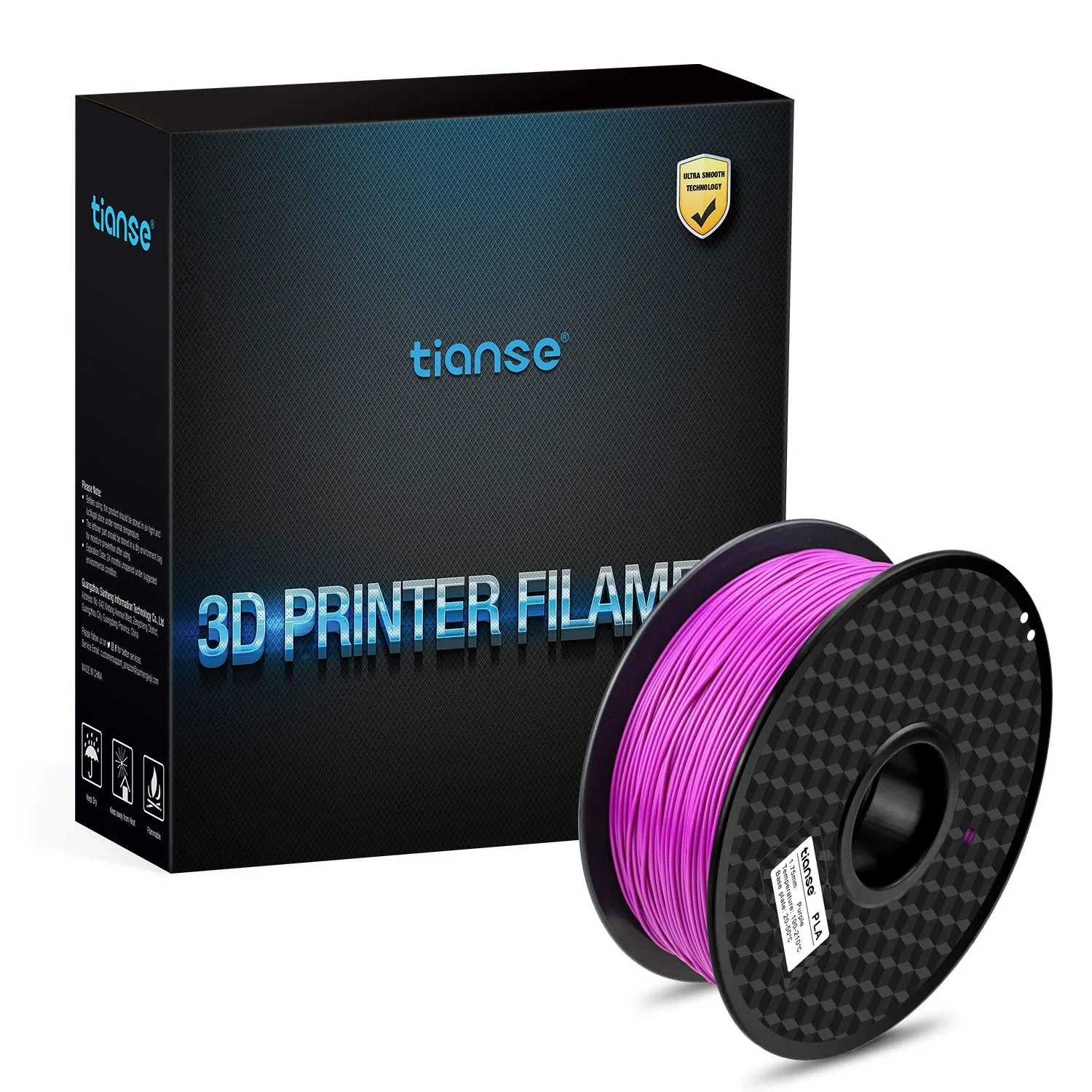 TIANSE Filamento PLA 1,75 mm porpora 1 kg bassa deformazione
