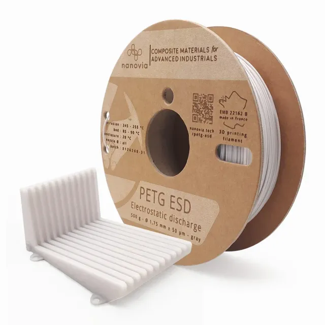 Nanovia PETG ESD Filamento 3D Grigio 1,75 mm Antistatico