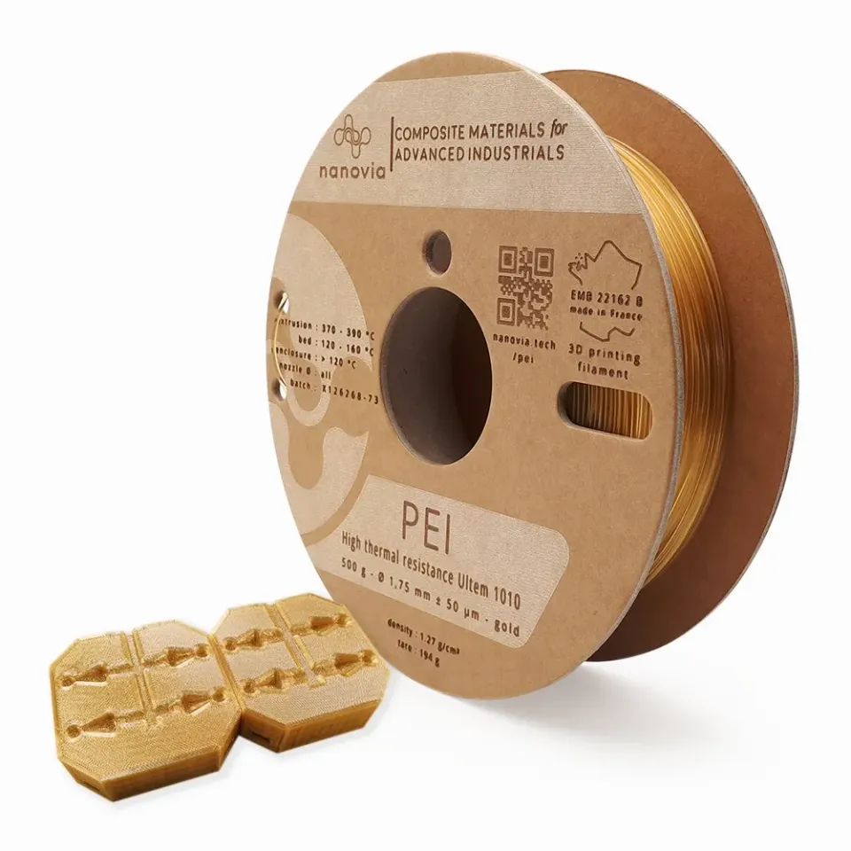 Nanovia PEI Ultem 1010 Filamento Ambra Alta Temperatura