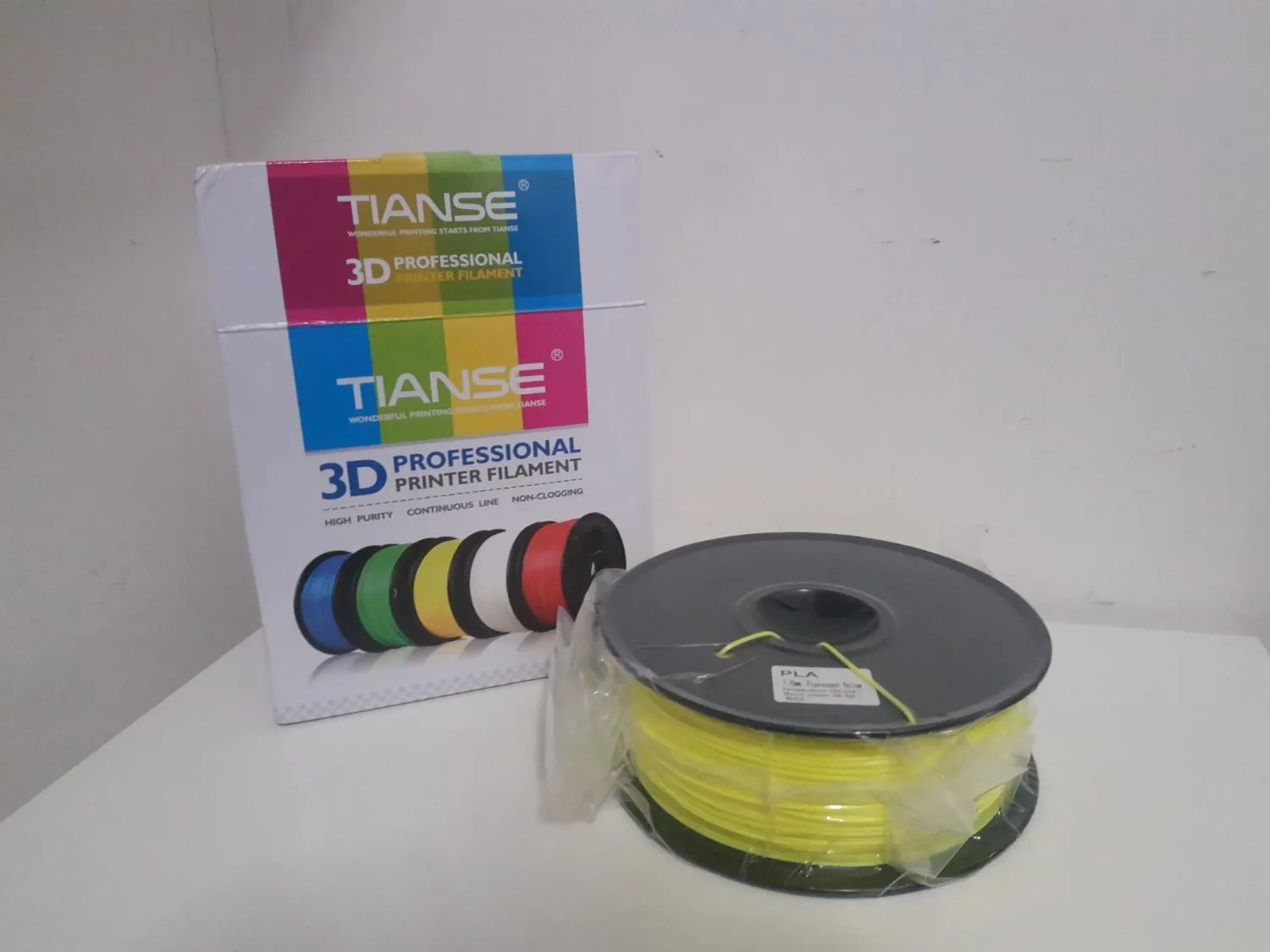 TIANSE PLA Filamento 3D 1,75mm Giallo Fluorescente 1kg