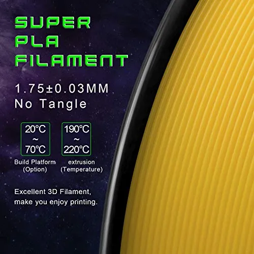 TIANSE PLA Filamento 3D 1,75mm Giallo Fluorescente 1kg