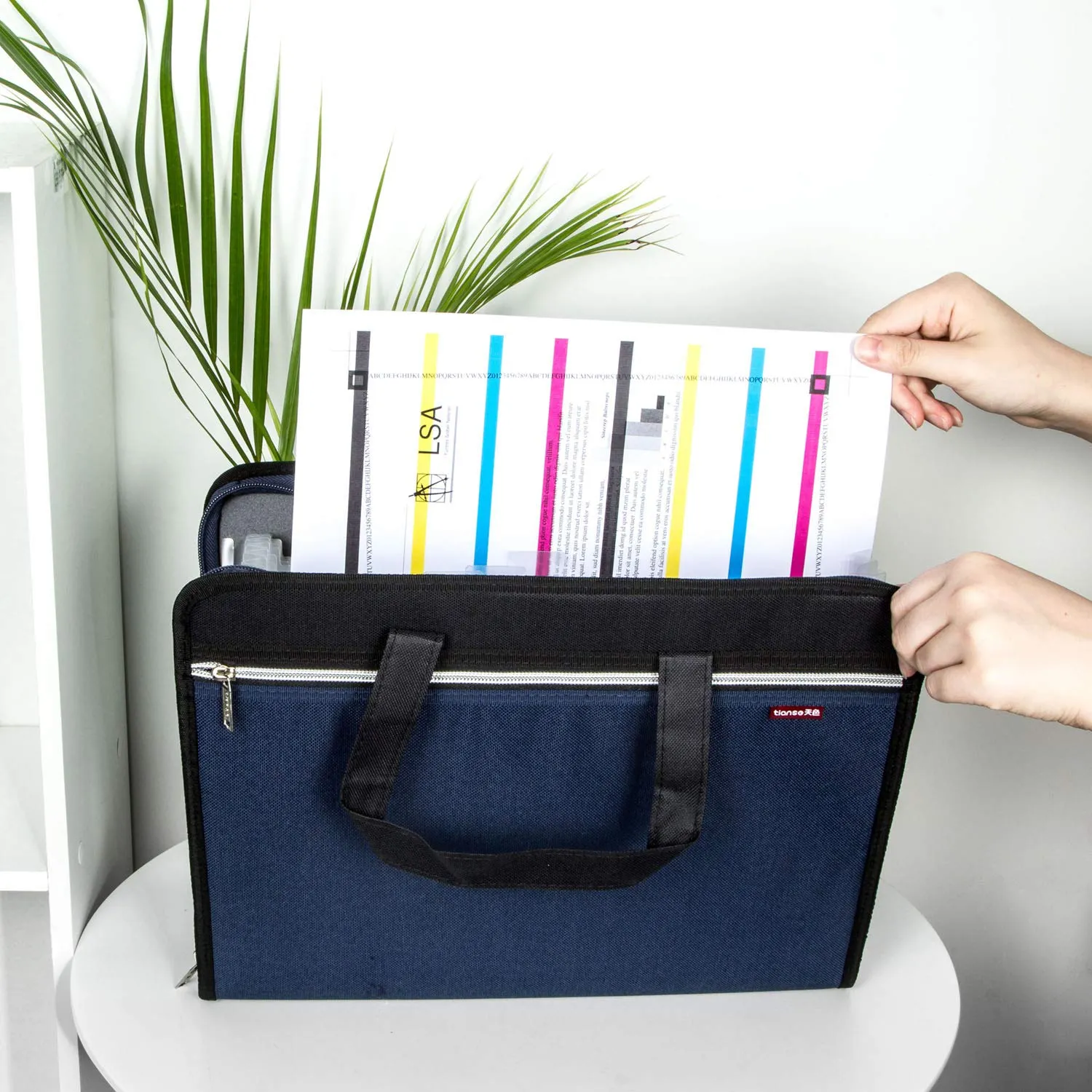 TIANSE Cartella Portadocumenti Espandibile 13 Tasche A4 Blu