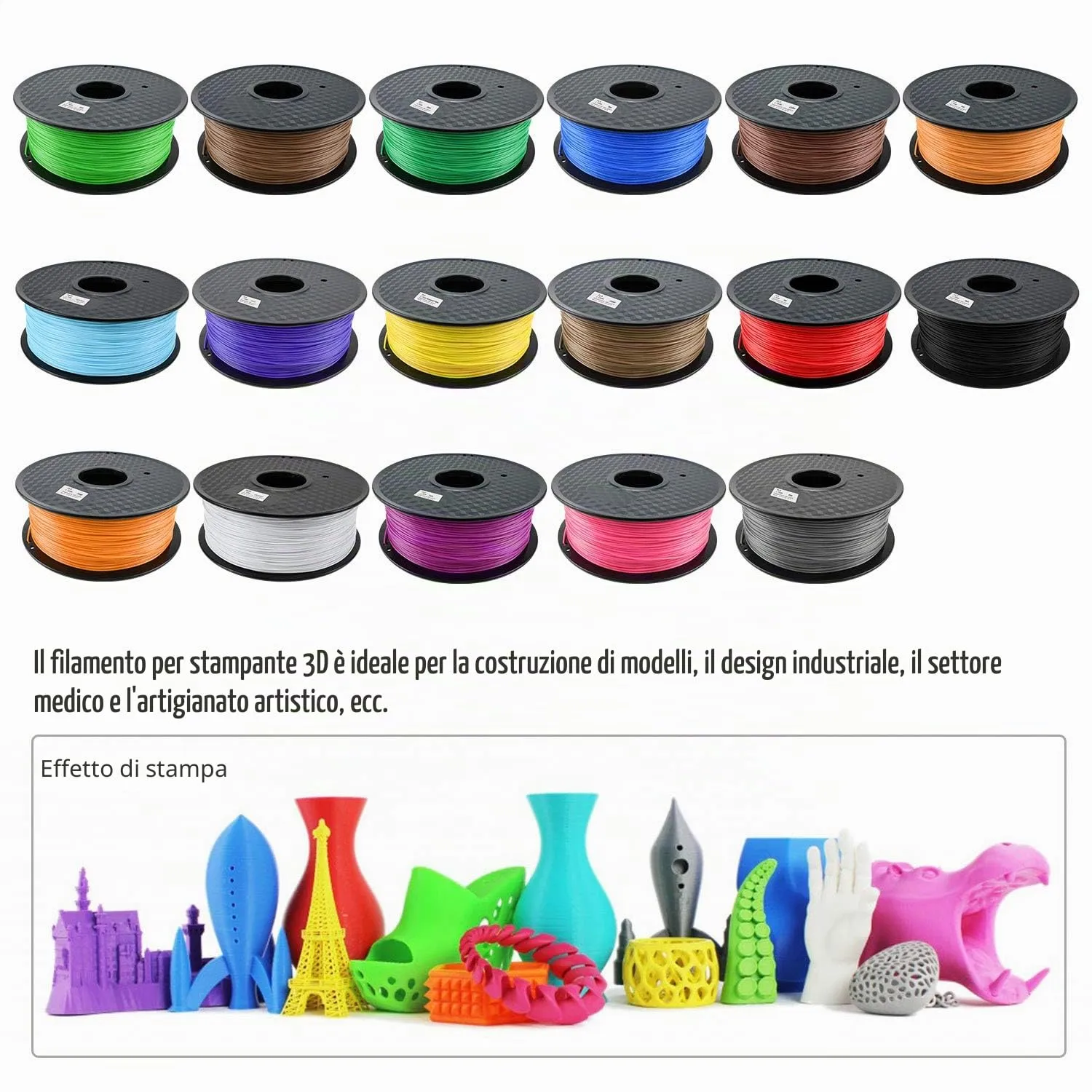 TIANSE filamento TPU 1,75 mm nero 1 kg flessibile
