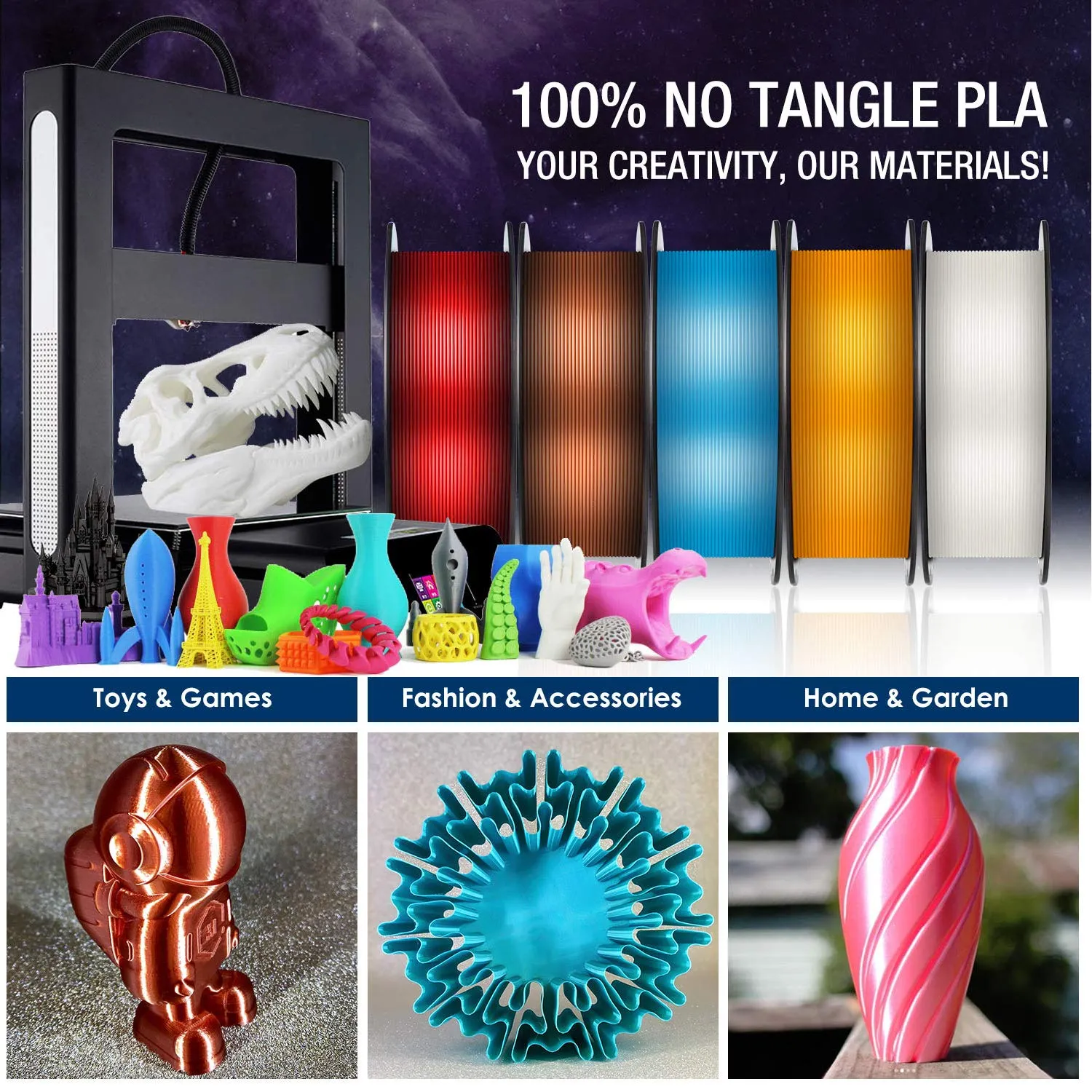 TIANSE Silk filamento PLA 1,75mm rosso 1kg effetto seta