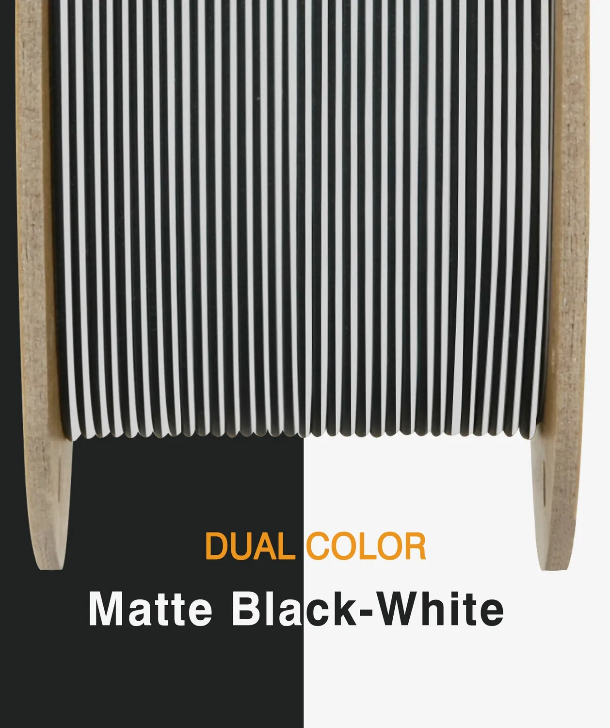 Overture Matte PLA Dual filamento 1,75mm nero-bianco bicolore