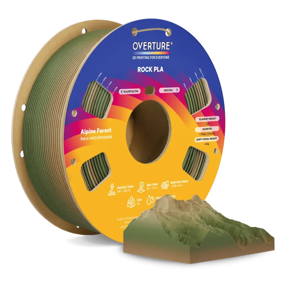 Overture Rock PLA Filamento 1,75mm 1kg effetto marmo