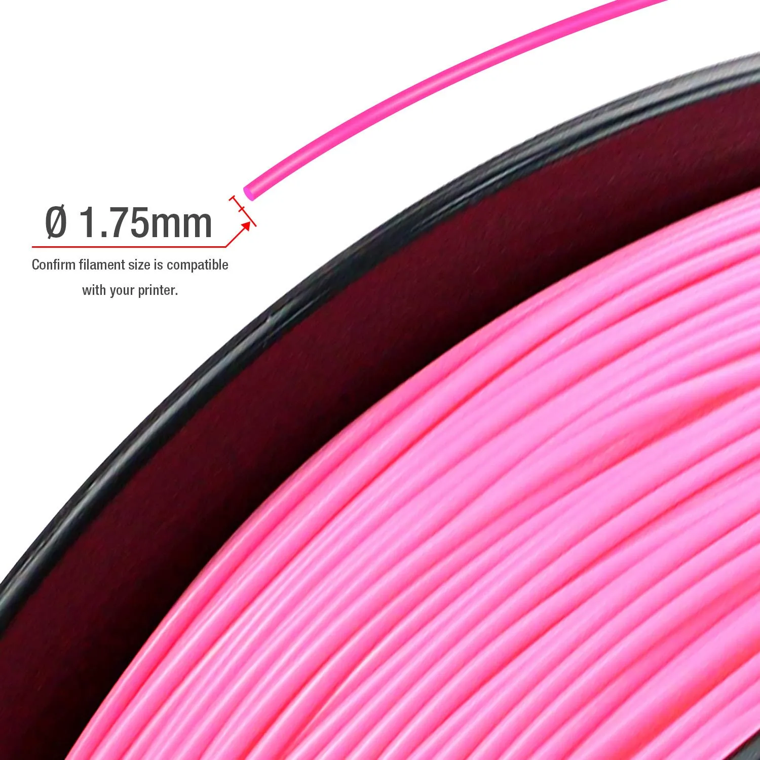 TIANSE PLA Filamento 1,75 mm Rosa 1 kg per Stampanti 3D