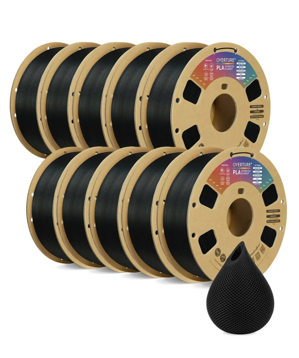 Overture PLA filamento 1.75mm 10 pack alta precisione
