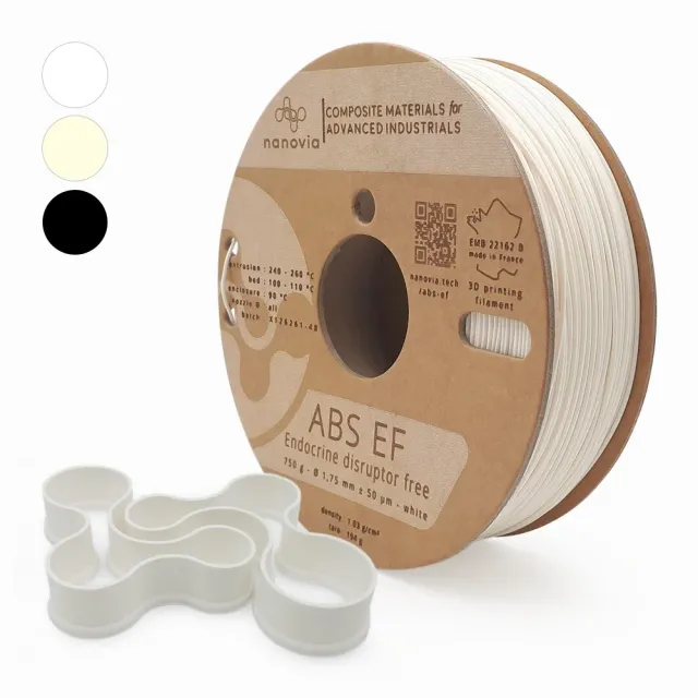 Nanovia ABS EF filamento 3D nero senza interferenti