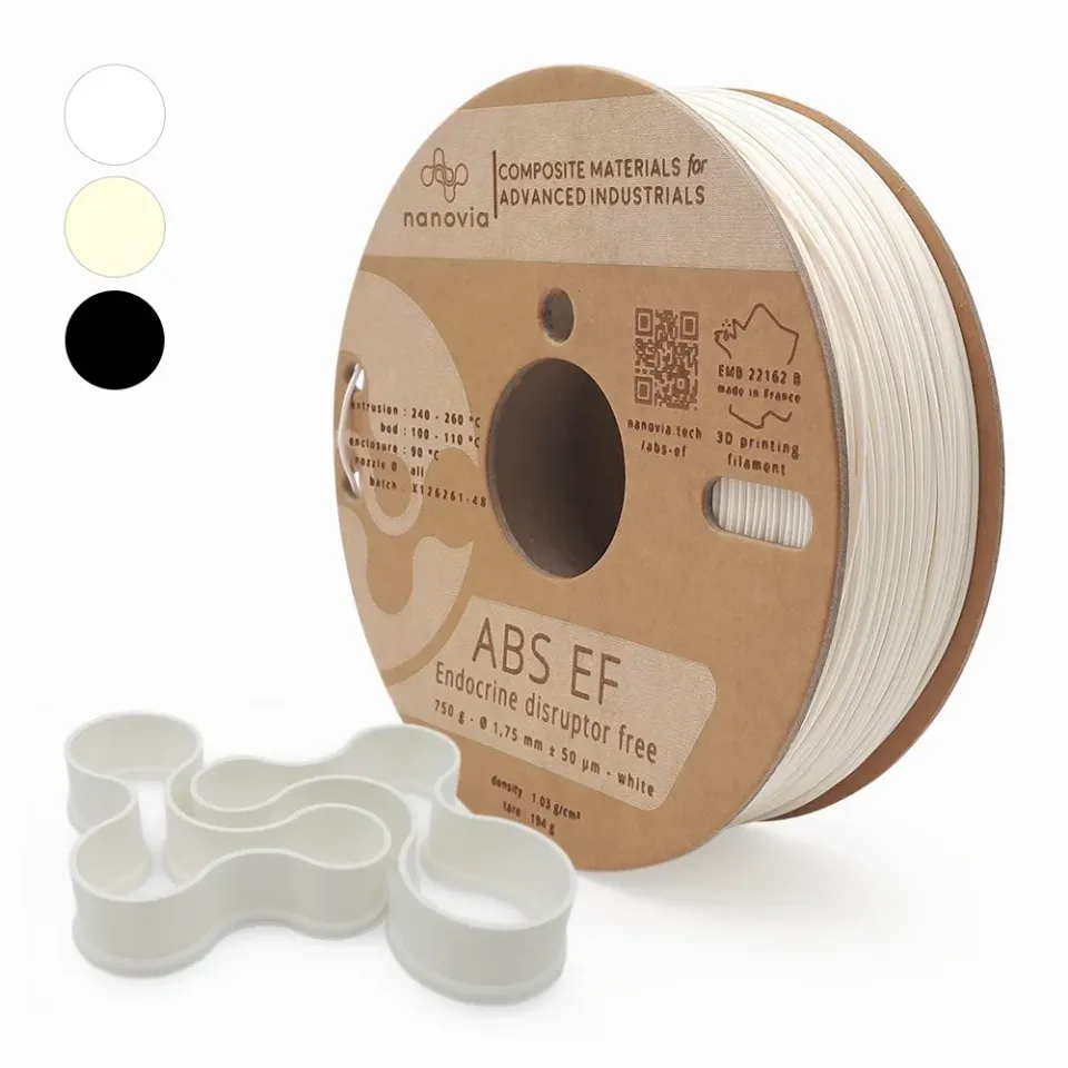 Nanovia ABS EF filamento 3D nero senza interferenti