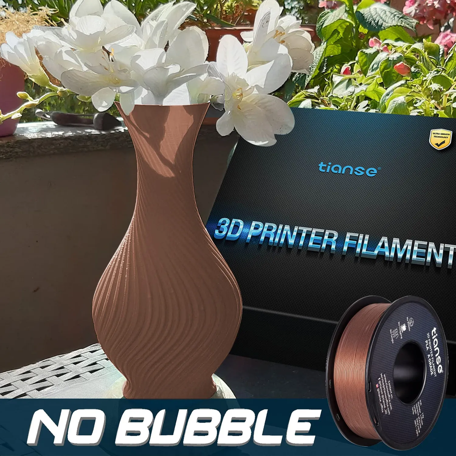 TIANSE Filamento PLA 1,75 mm rame 1 kg alta precisione