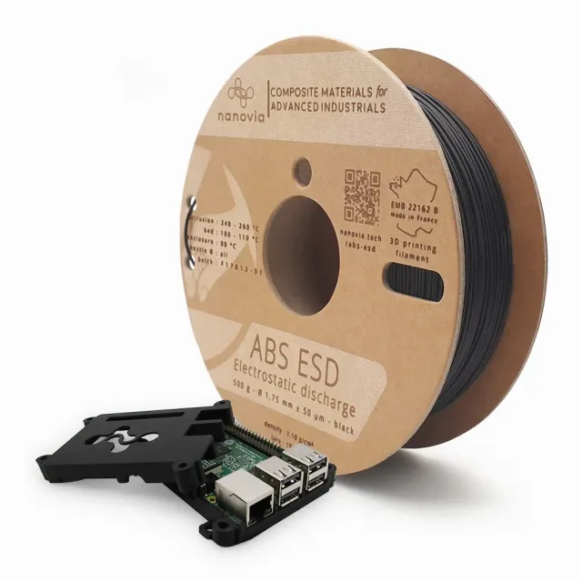 Nanovia ABS ESD filamento antistatico 1,75 mm nero