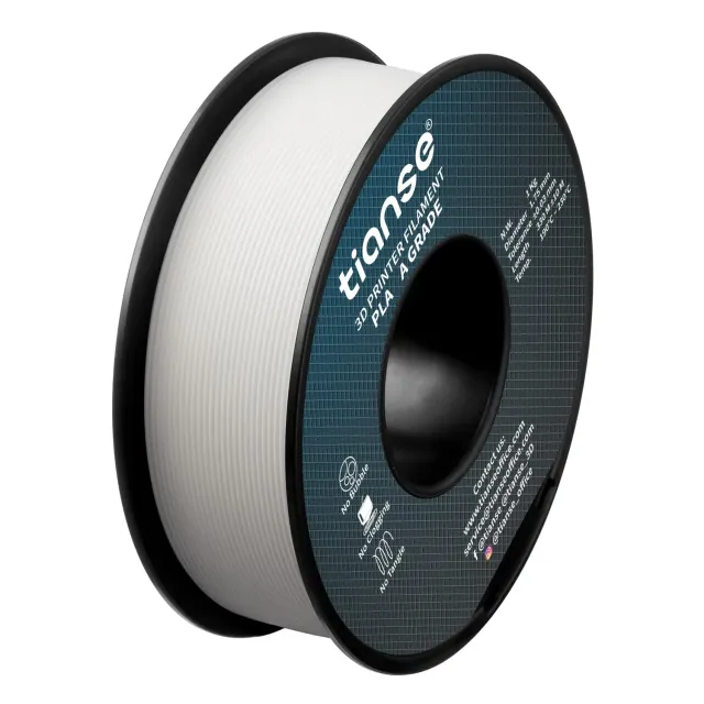 TIANSE Filamento PLA 1,75 mm bianco 1 kg precisione +/-0,03 mm
