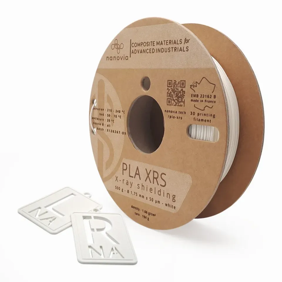 Nanovia PLA XRS filamento 1,75 mm bianco radiopaco