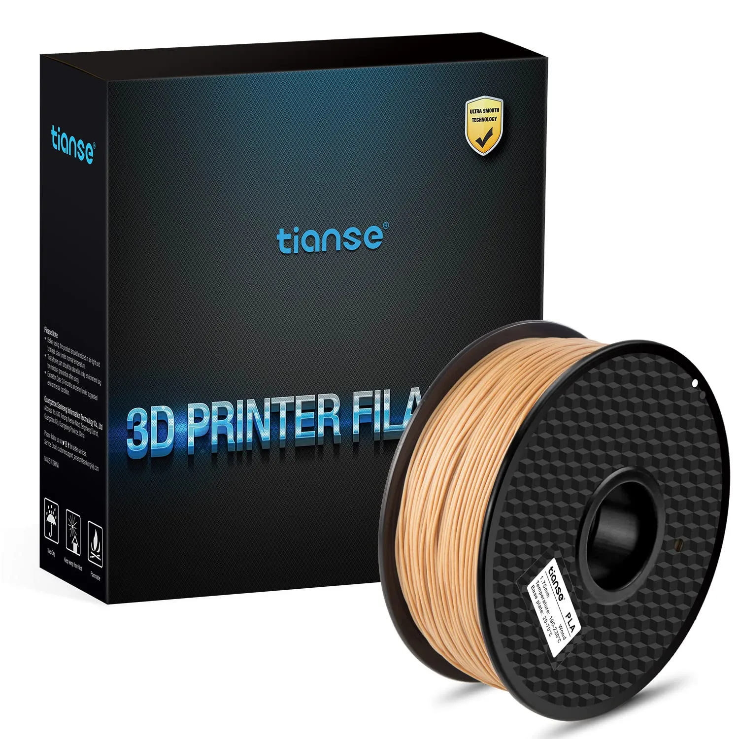 TIANSE Wood filamento PLA 1,75 mm legna 1 kg effetto legno