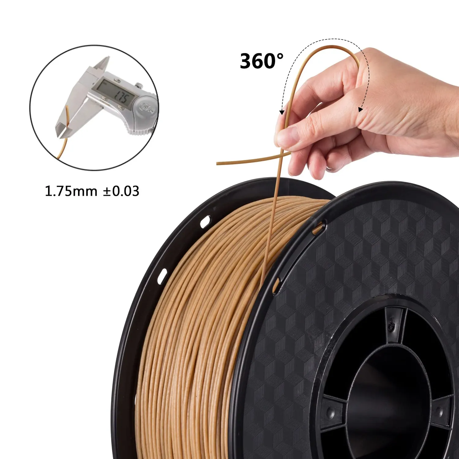 TIANSE Wood filamento PLA 1,75 mm legna 1 kg effetto legno
