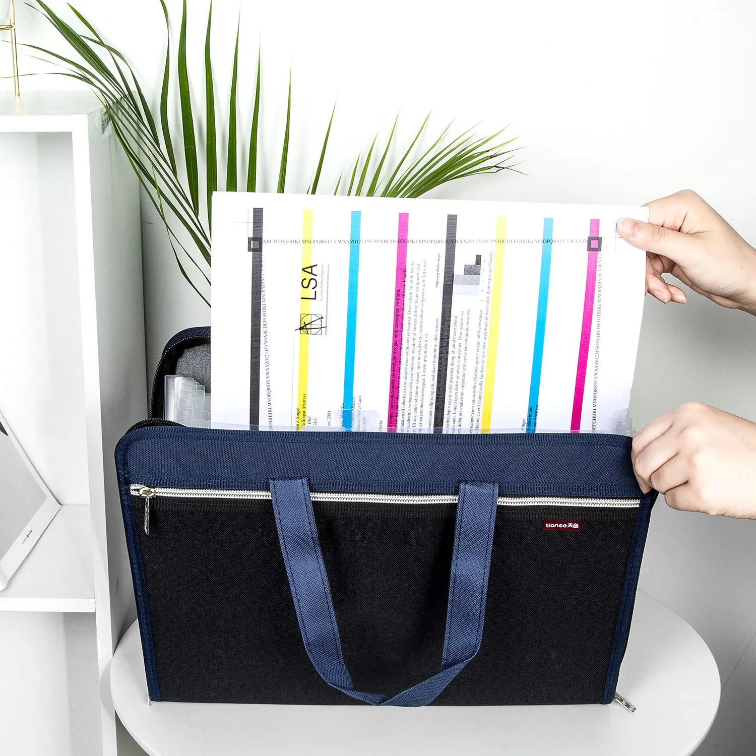 TIANSE Cartella Portadocumenti Espandibile 13 Tasche A4 Nero