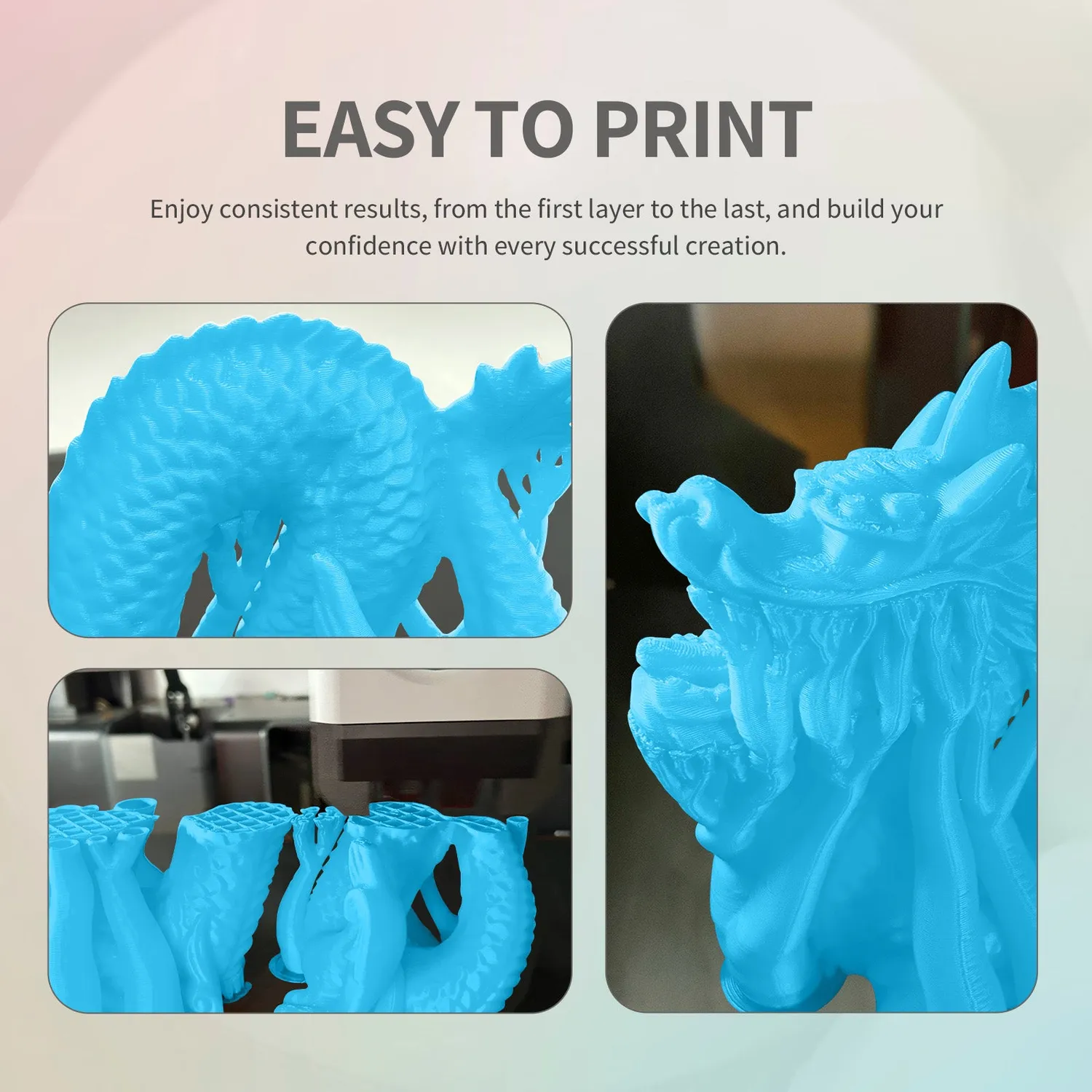Overture Glow Filamento PLA 1,75mm 1kg Blu fosforescente