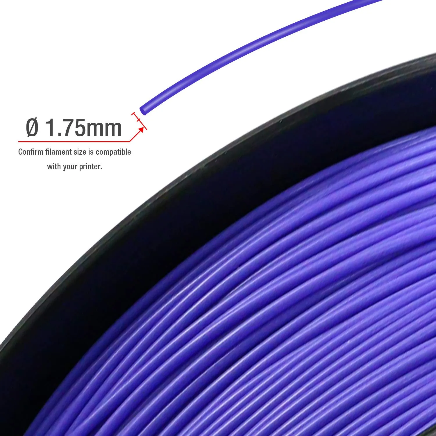 TIANSE Filamento PLA 1,75 mm viola 1 kg alta precisione