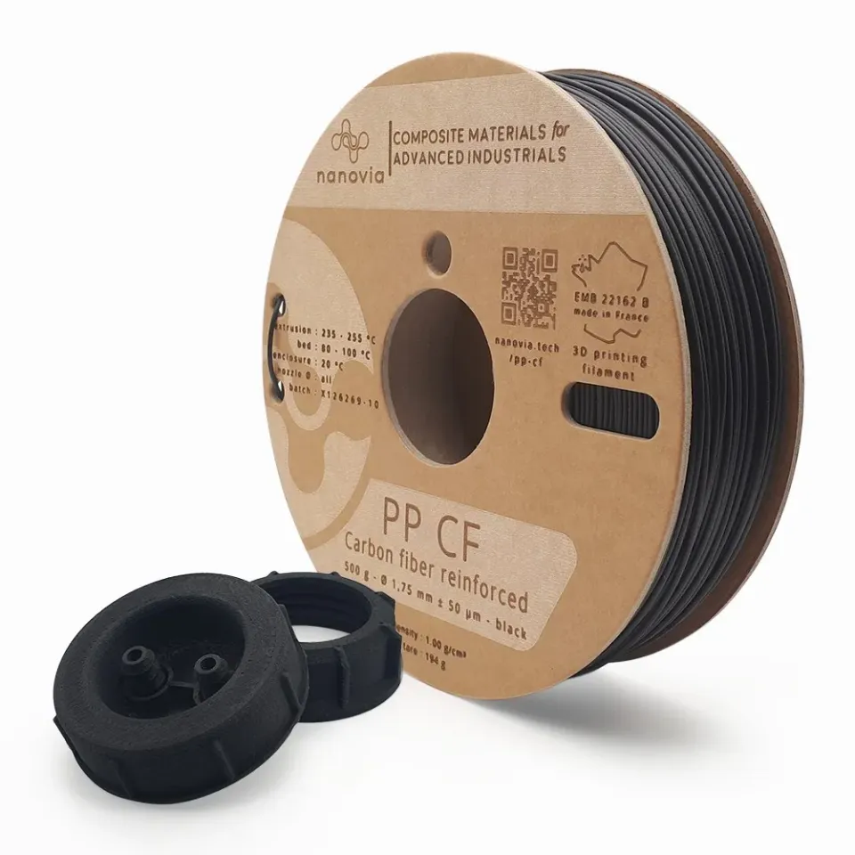 Nanovia PP CF filamento 1,75 mm nero carbonio