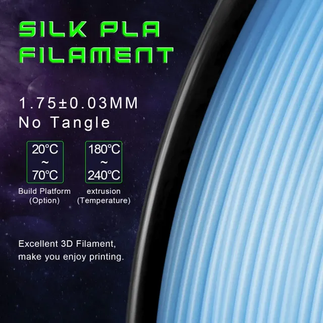 TIANSE Silk filamento PLA 1,75 mm blu seta 1 kg