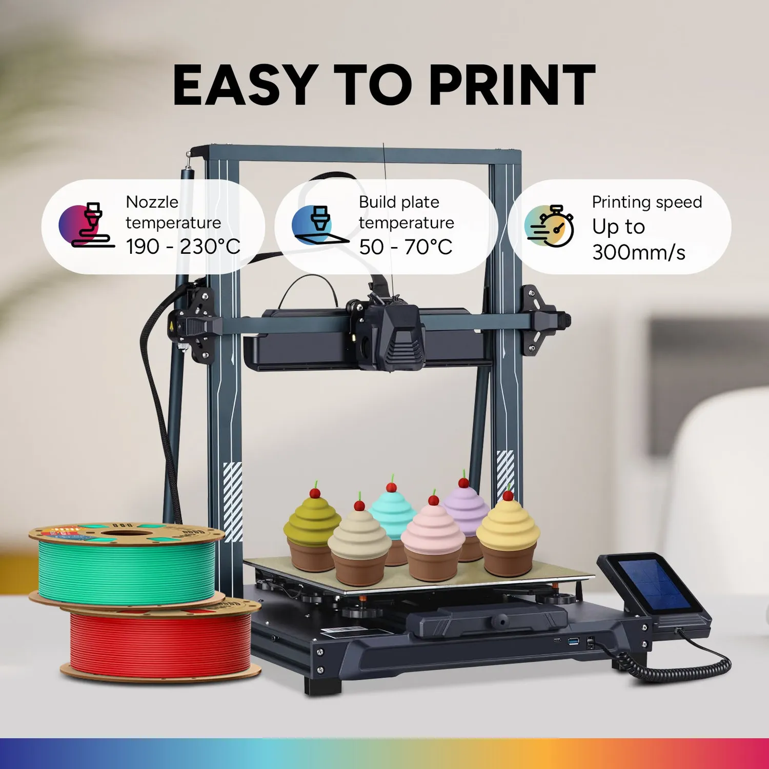 Overture Matte PLA Filamento 1,75mm 2 pezzi opaco