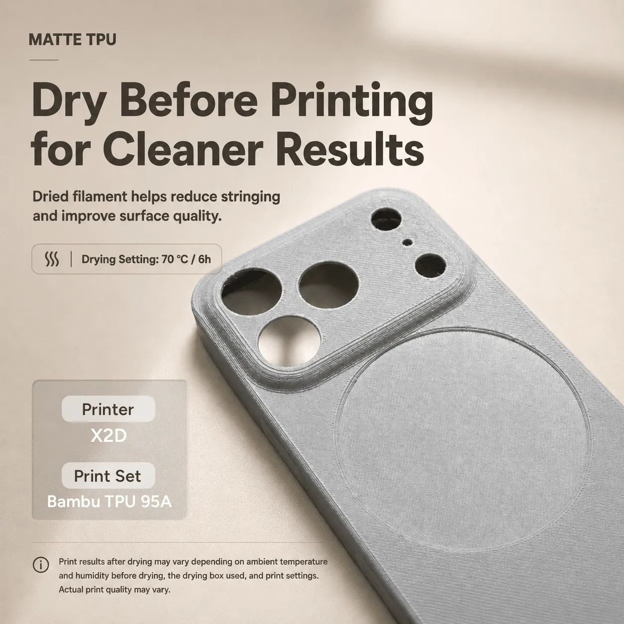Overture Matte TPU filamento 1.75mm flessibile 95A 1kg