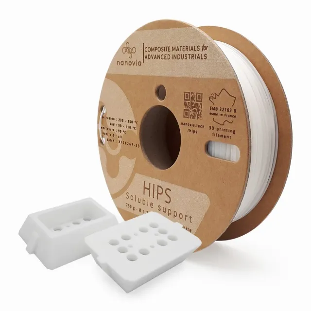 Nanovia HIPS filamento 3D bianco supporto solubile