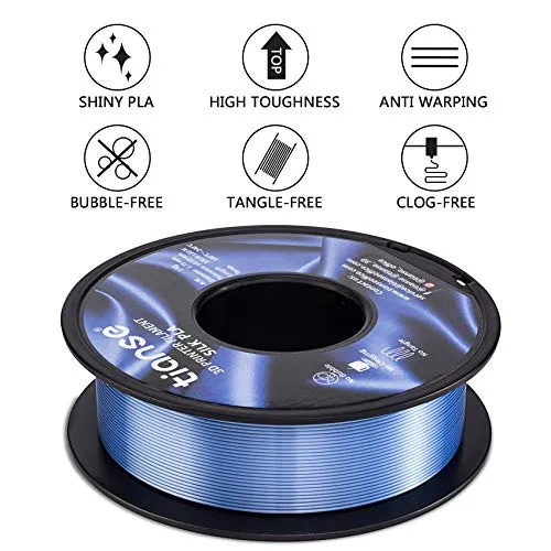 TIANSE Silk filamento PLA 1,75mm argento blu 1kg setoso
