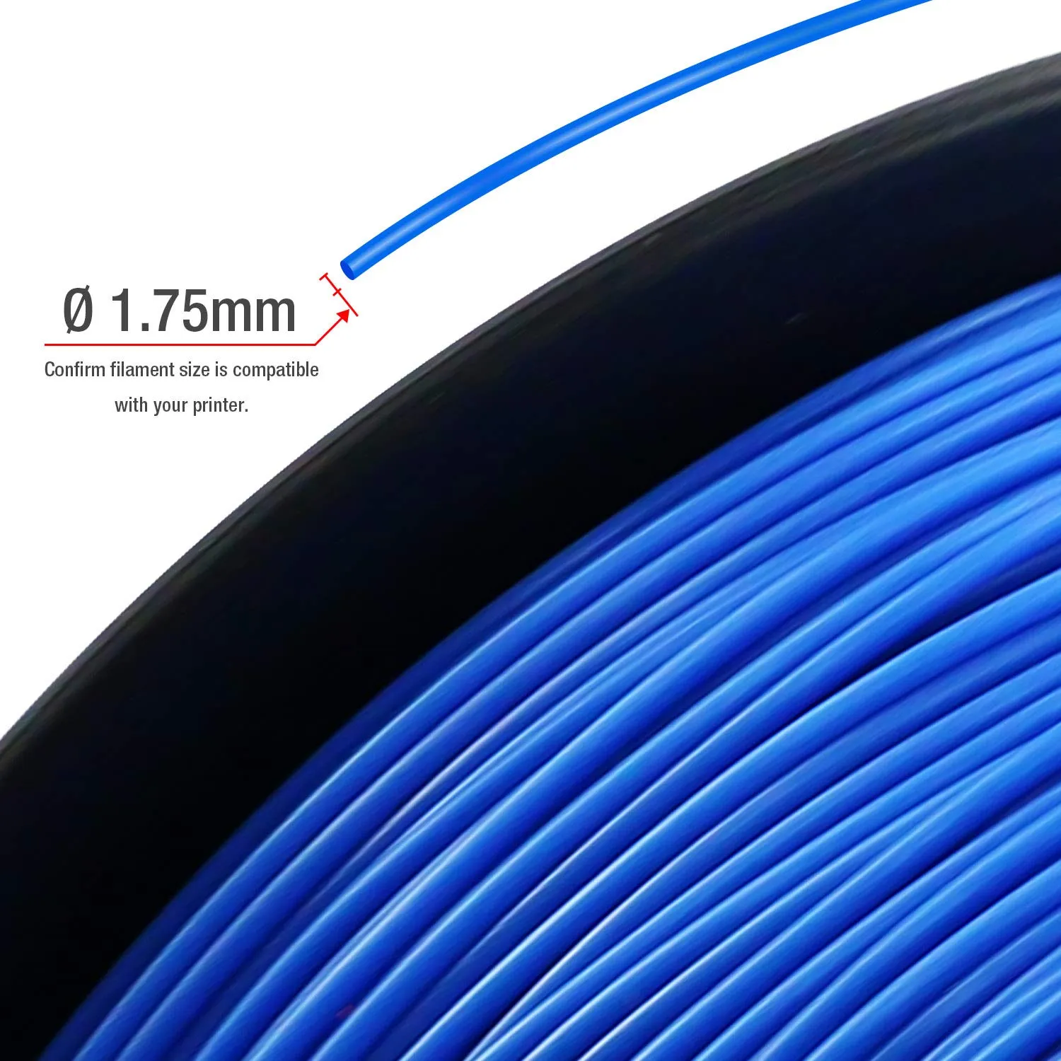 TIANSE Filamento TPU 1.75mm Blu Bobina 1kg Flessibile