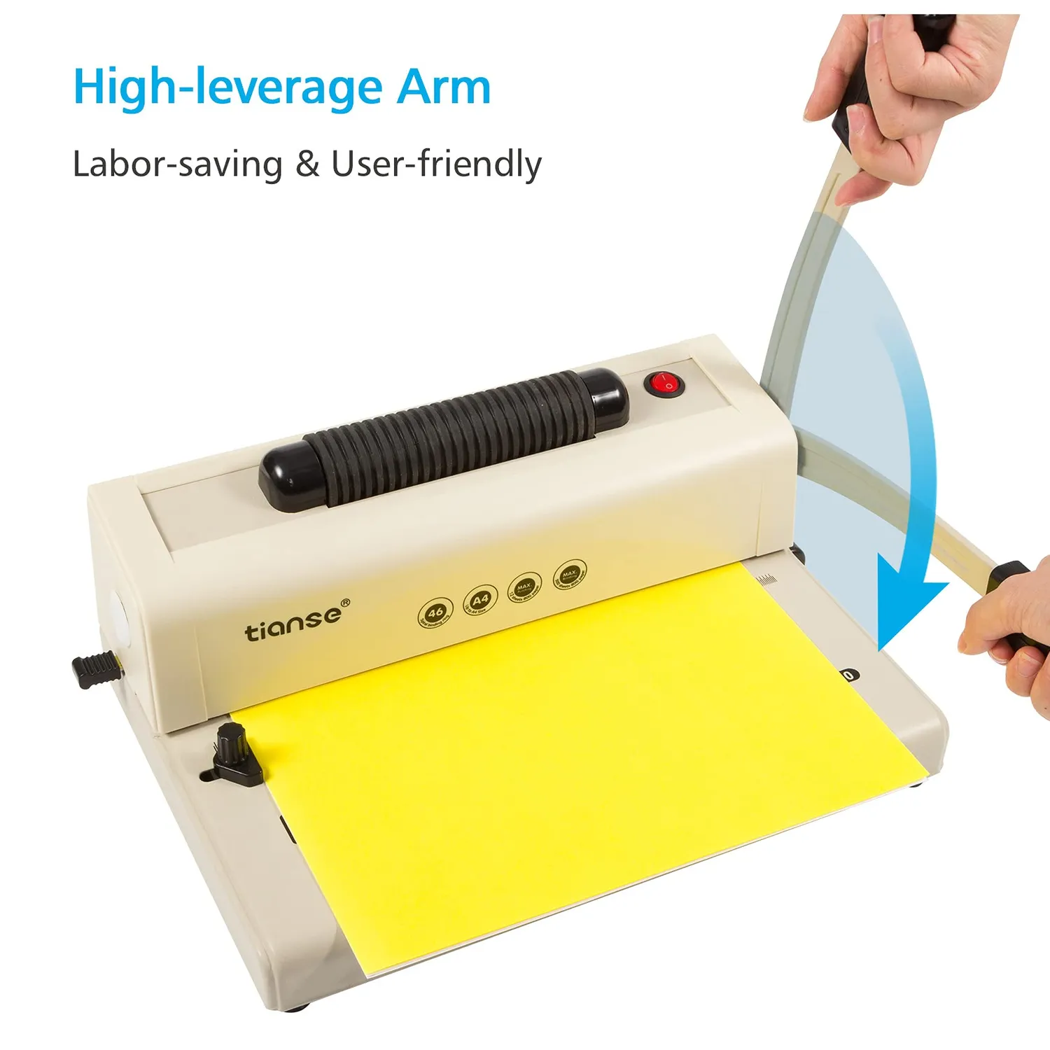 TIANSE Rilegatrice a Spirale con Inseritore Elettrico + 100 Pettini 12 fogli