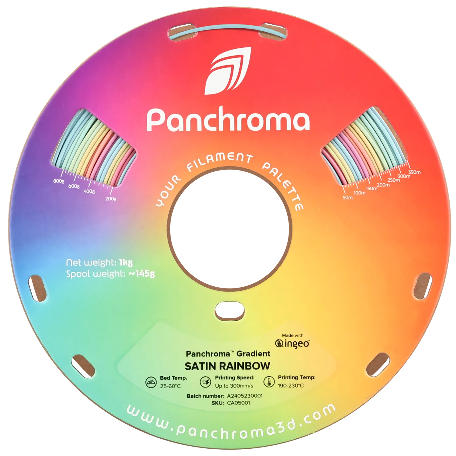 Panchroma Gradient Satin PLA filamento Satin Rainbow 1kg